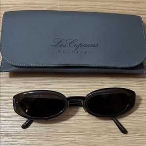 Les Copains Women Black Oval Sunglasses